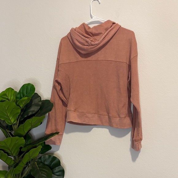 C&C California waffle knit Dusty Rose Zip-Up Hoodie Large - Picture 6 of 6